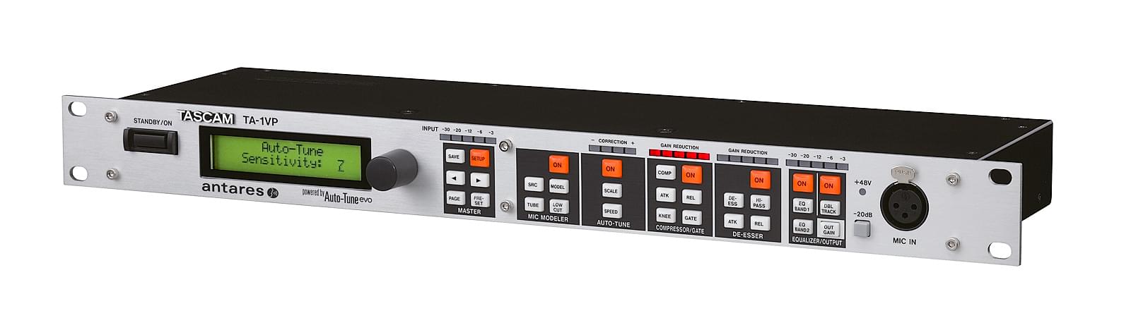 Analog Tube Modeling Effect High-Performance Antares Auto-Tune Audio Technology Vocal Processor with Evo Real-Time Pitch Correction and Flexible 2-Band Parametric EQ Tascam TA-1VP 