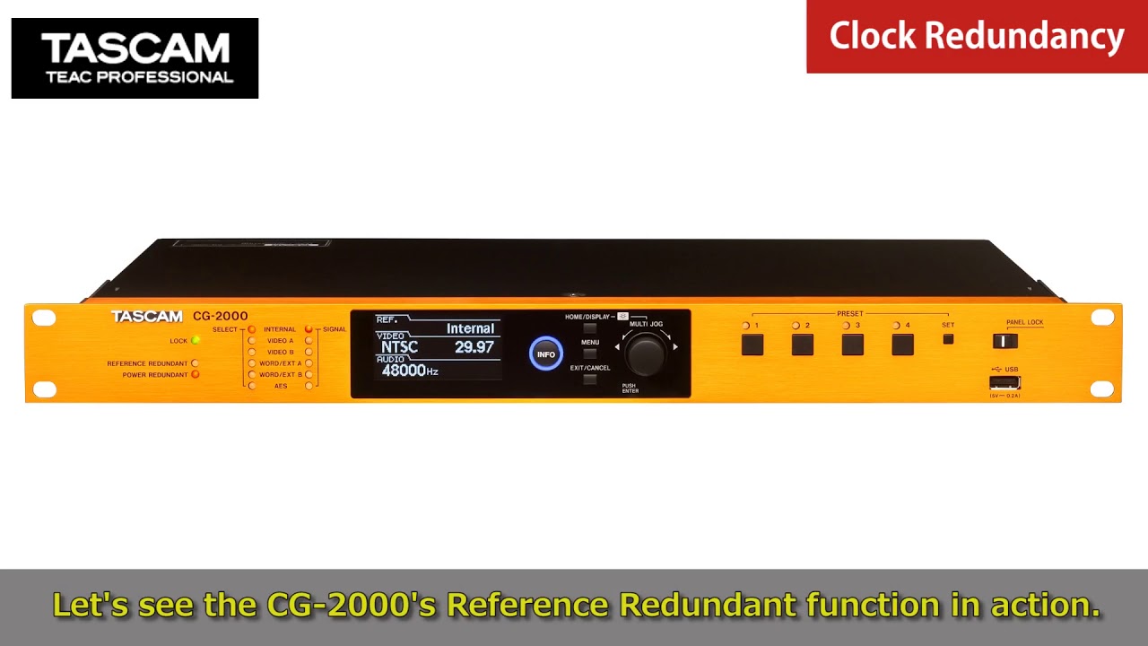 Clock redundancy – Tascam CG series